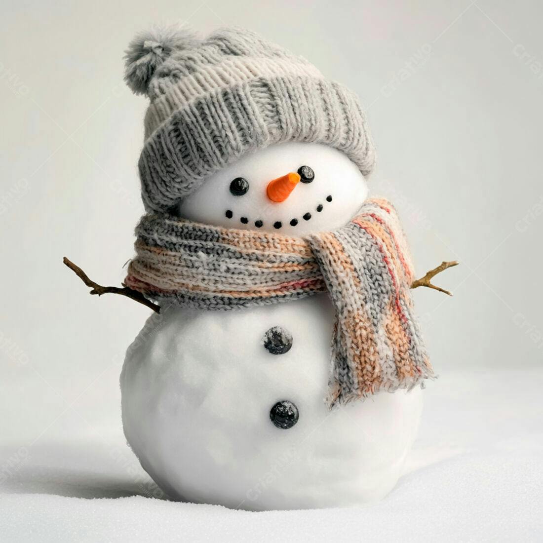 Boneco de neve com gorro e cachecol de inverno