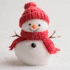 Snowman figurine on a white background