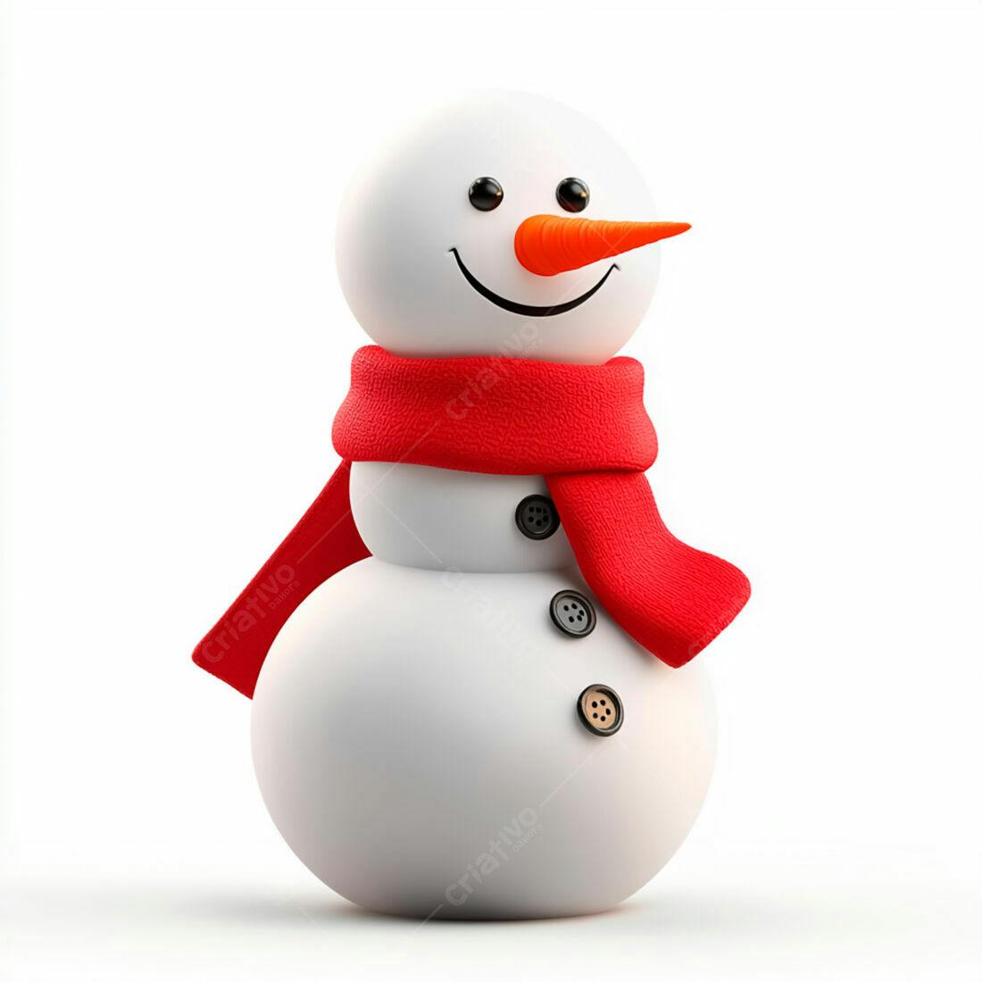 Boneco de neve alegre com cachecol vermelho