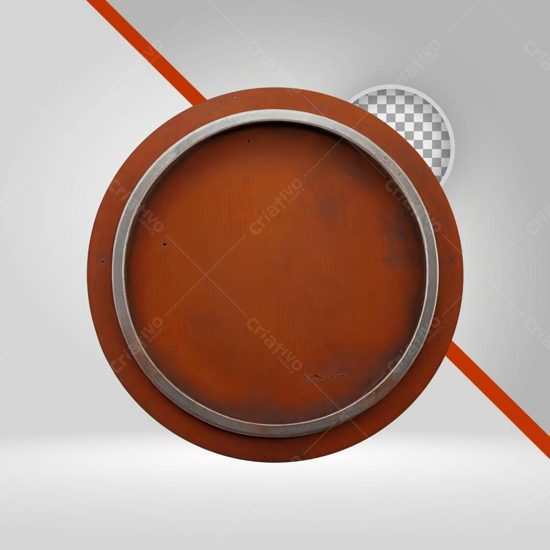 Selo circular marrom PNG com fundo transparente