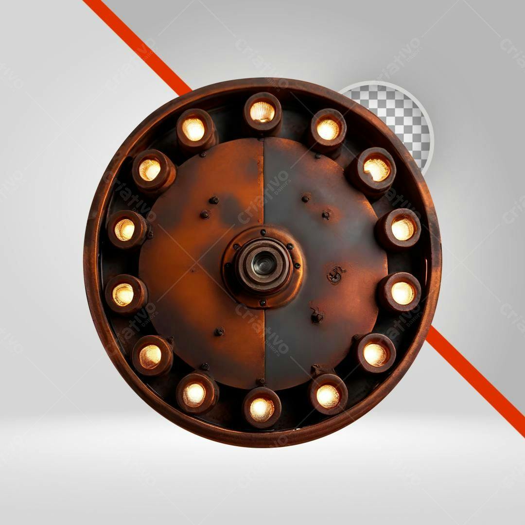 Icone Industrial Luminária Circular PNG com fundo transparente
