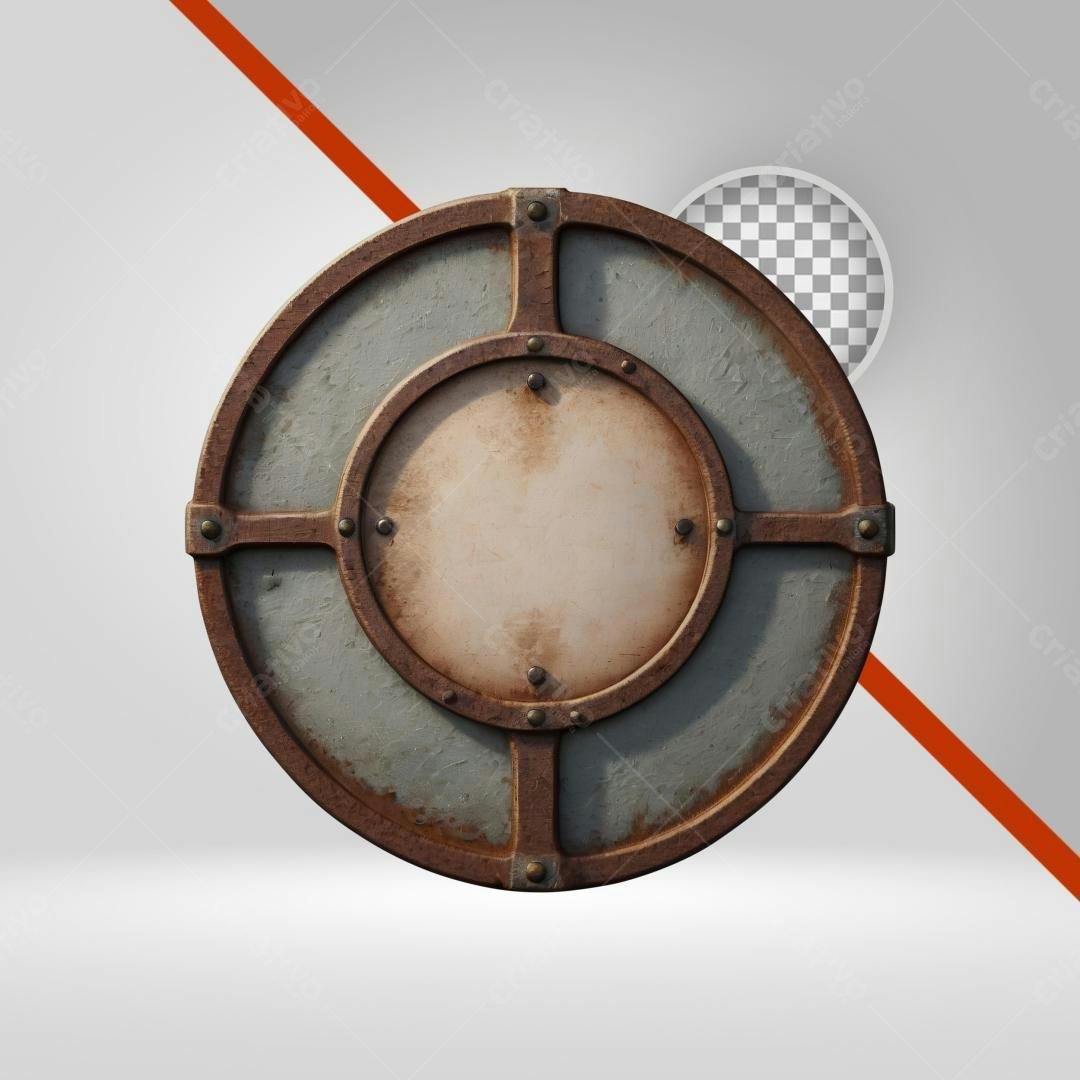 Escudo retrô PNG com fundo transparente