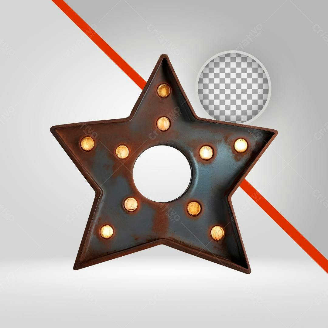 Icone Estrela Vintage PNG com fundo transparente