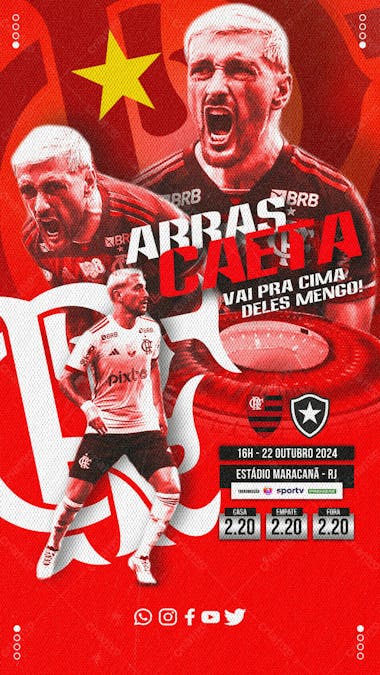 Flyer esportivo flamengo arrascaeta brasileirão 2024 stories