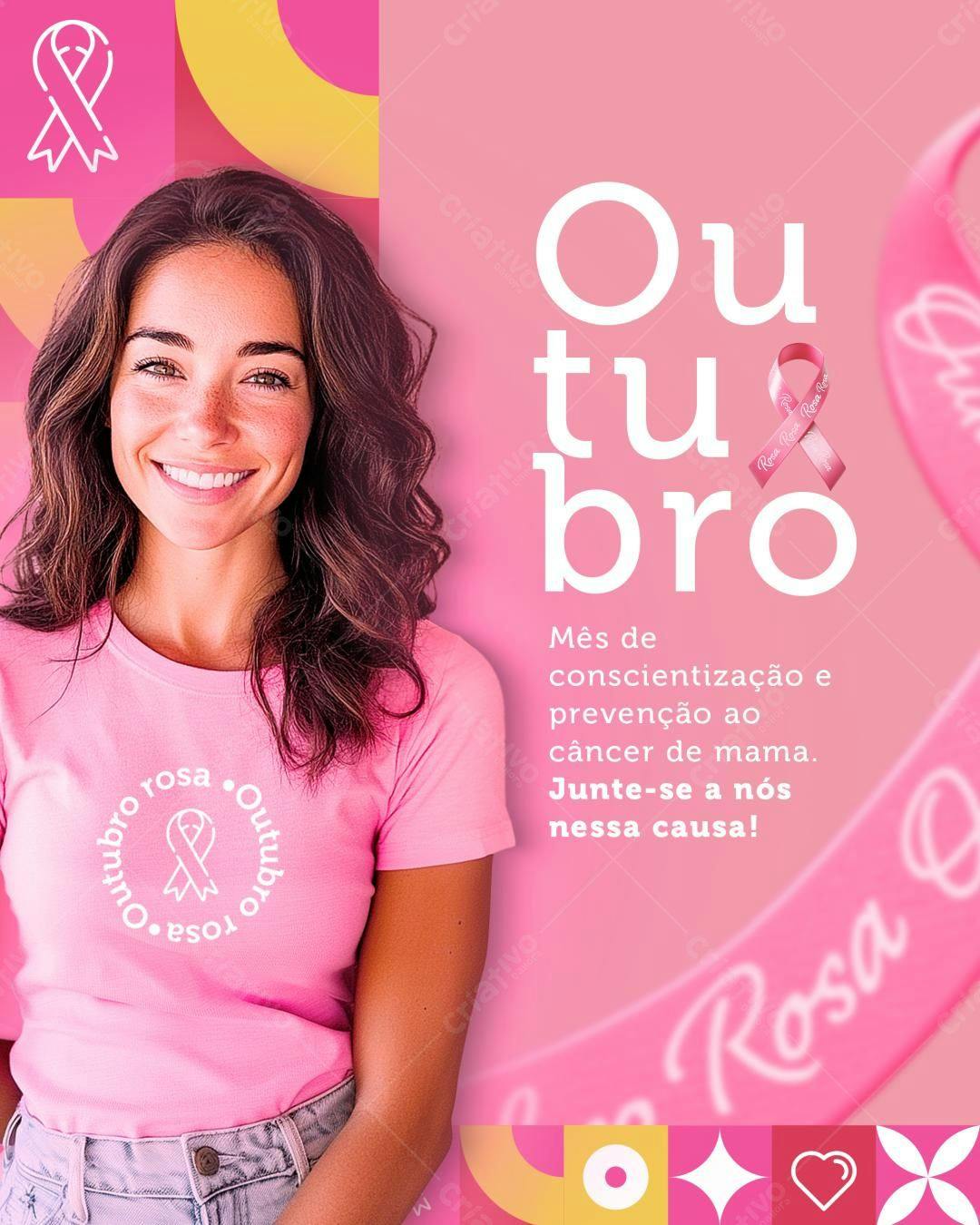 Flyer Outubro Rosa PSD Editável