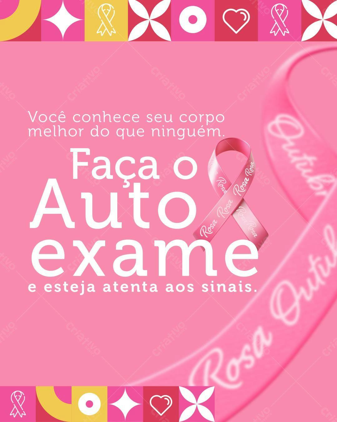 Flyer Outubro Rosa PSD Editável