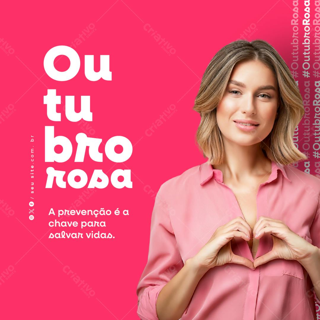 Post para Outubro Rosa PSD Editável
