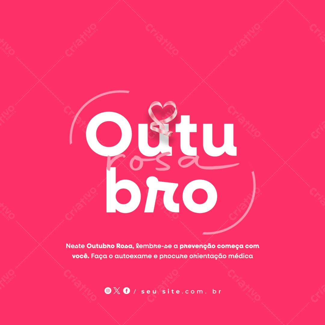 Post para Outubro Rosa PSD Editável