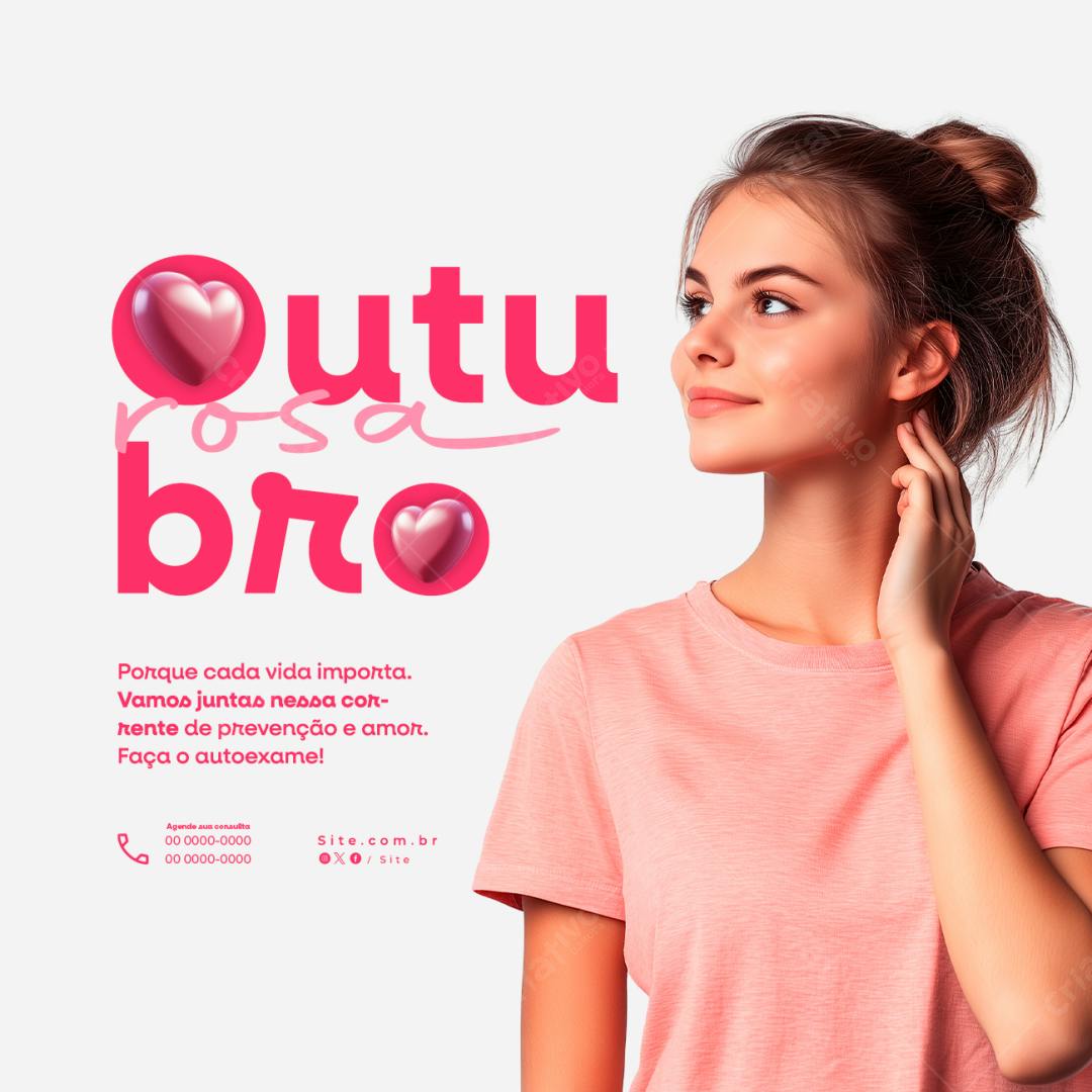 Post para Outubro Rosa PSD Editável
