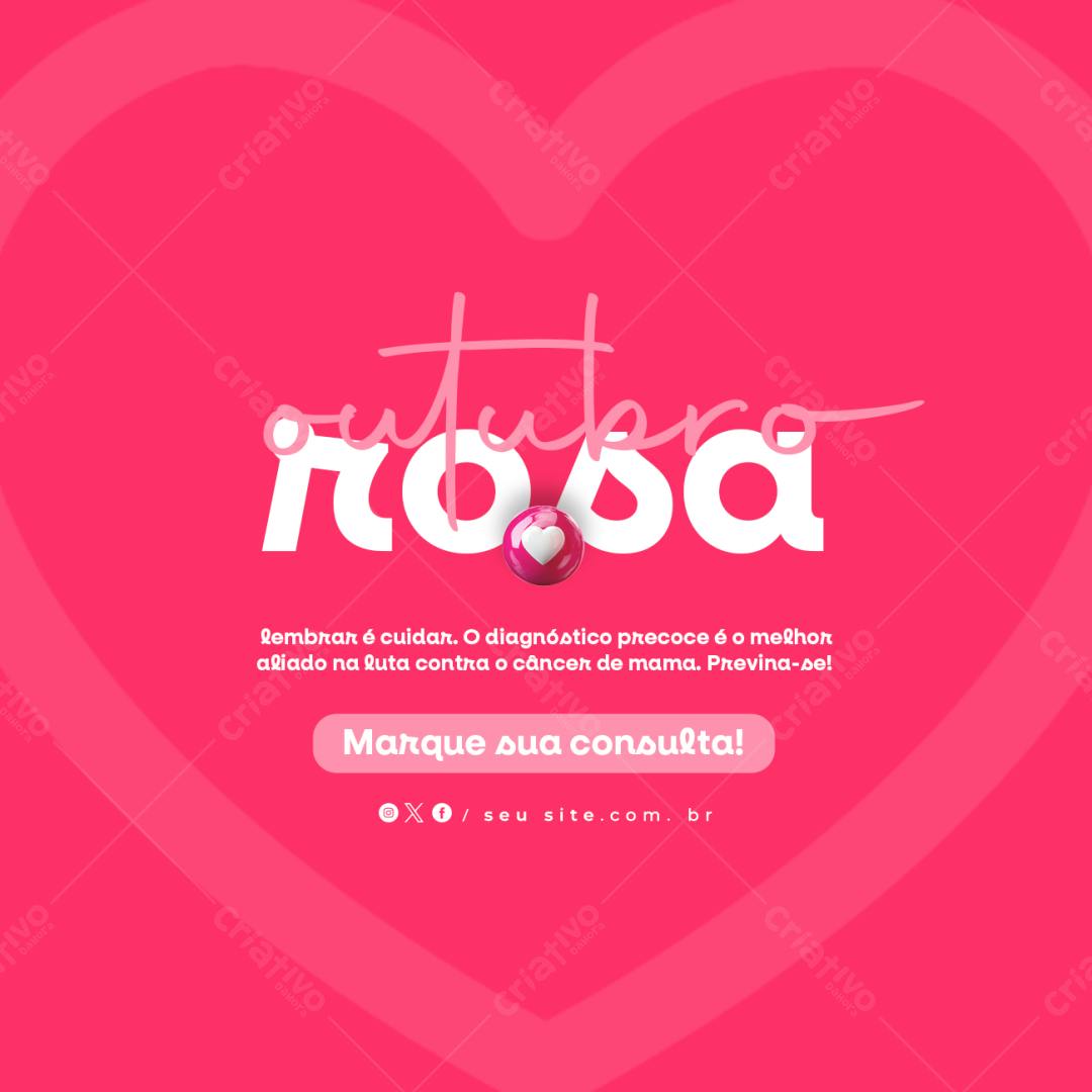 Post para Outubro Rosa PSD Editável