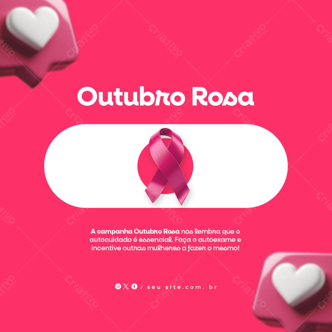 Post para Outubro Rosa PSD Editável