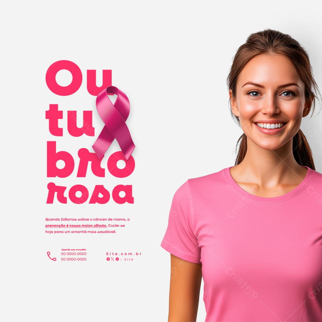 Flyer Outubro Rosa PSD Editável