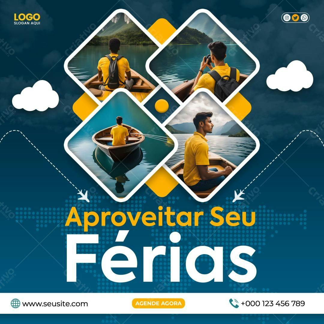 Post para Férias PSD Editável