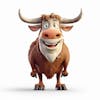 Kamranch 1 bull with big horns 3d cartoon character with white background, b bef 9882c 9e 1d 42e 5 91b 2 f 348c 746a 162