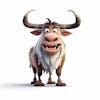 Kamranch 1 bull with big horns, 3d cartoon character with white breed 127eb eb 43 47fe 9958 e 07dba 93e 0d 7 copy