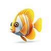 Kamranch 1, butterfly fish, 3d cartoon character, white background, 83de 46af 4c 2a 4610 a 6c 0 0d 6b 88ba 5765