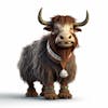 Kamranch, 1, domestic yak, 3d, cartoon character, full length, with, wh ed 9f 7f 2a ec 0c 4b 08 a 836 b 5987ea 66736, copy