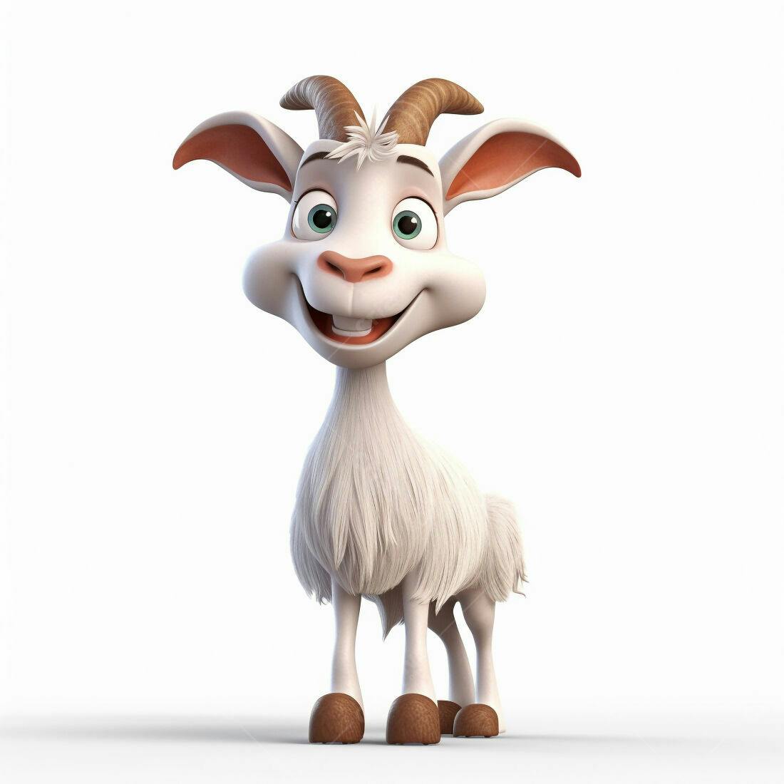 Cabrito animado sorridente fundo branco