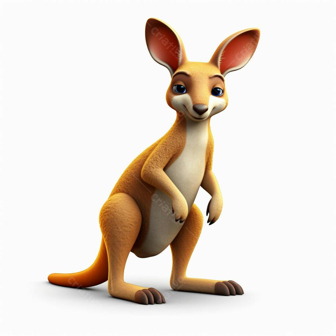 Canguru fofo ilustração 3D