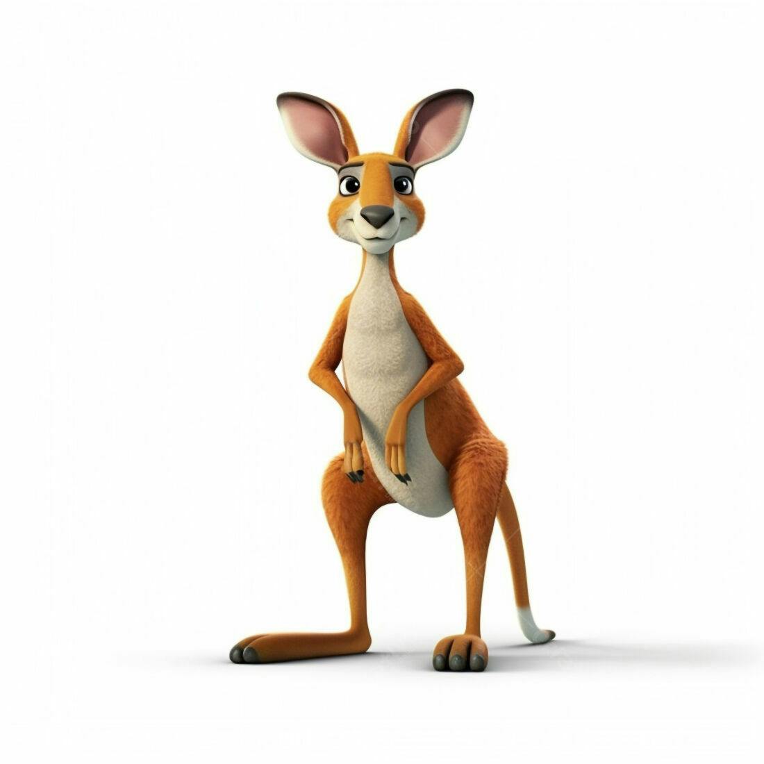 Canguru amigável em pose fofa