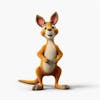 Kangaroo 3d cartoon character, white background, ce 90790ab fb 44 4690 8be 5 3b 56cadad 54a