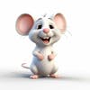 Um personagem de desenho animado de mouse 3d com fundo branco