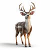 Kamranch 1, mule deer, 3d cartoon character, white background, d 9486bcb, cd 2e 44a 1 9b 26 45d, 44d 3154ea