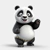 Kamranch 1, panda 3d, cartoon character, white background, capture 808bb, 250, 5005, 4507, a 397, b 752c, 4fc, 6004.