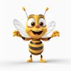 Kamranch 1, yellow, honeybee, 3d, cartoon character, white background, aefd 88f 1 586e 4dcb b 860 4c 93cddd 9c 2c