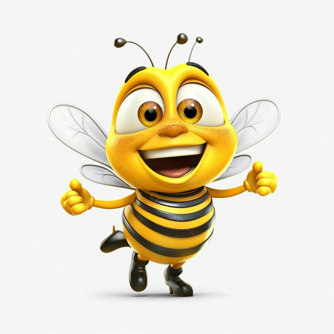 Abelha animada feliz dando joinha