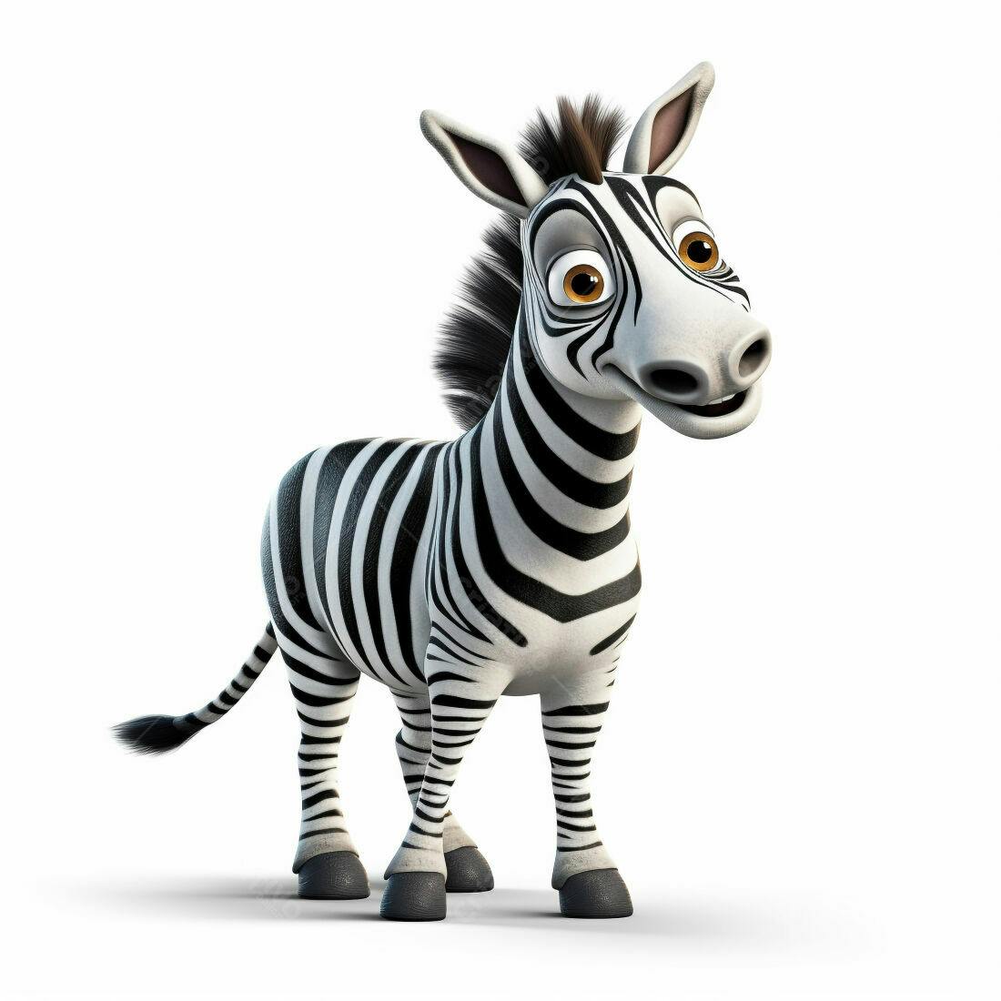 Zebra animada alegre fundo branco