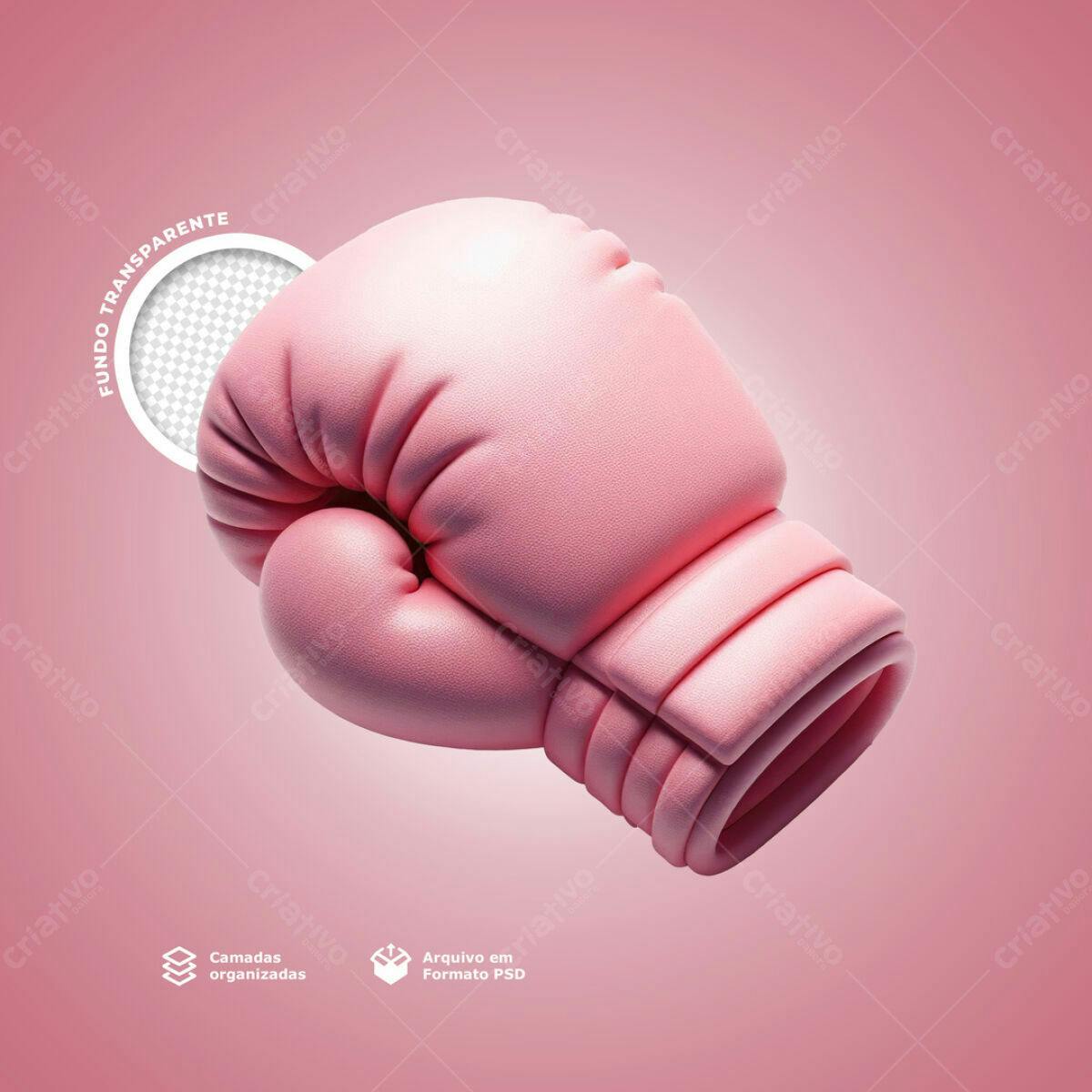 Mockup Luva Rosa Boxe PSD Editável