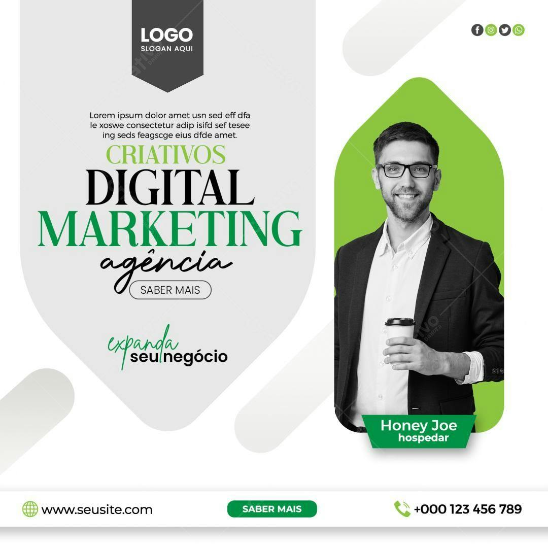 Flyer para Agência de Marketing Digital PSD Editável