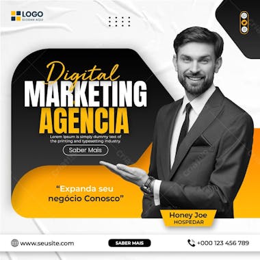 Postagem de mídia social corporativa de agência de marketing