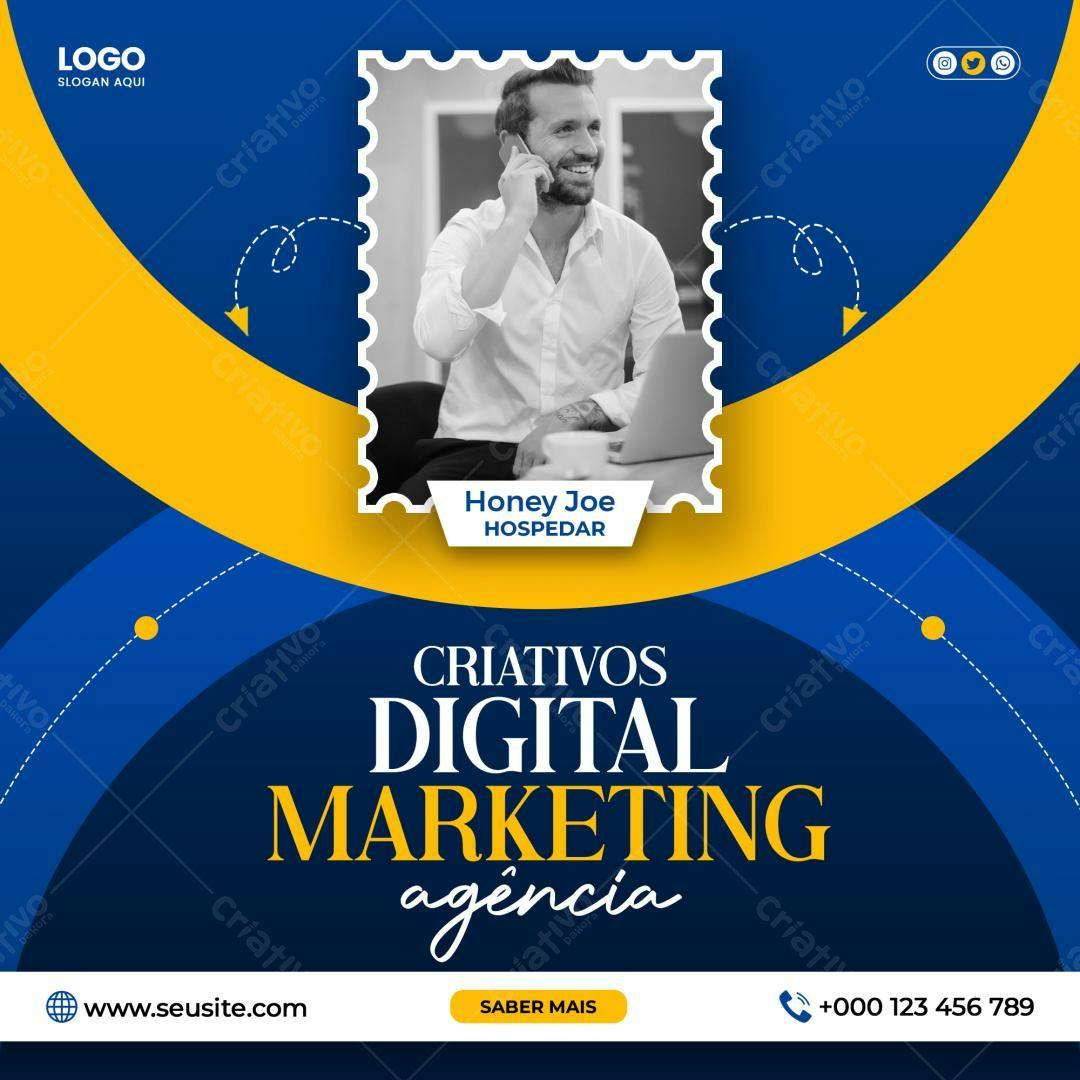 Postagem Mídia Social para Agência de Marketing Digital PSD Editável