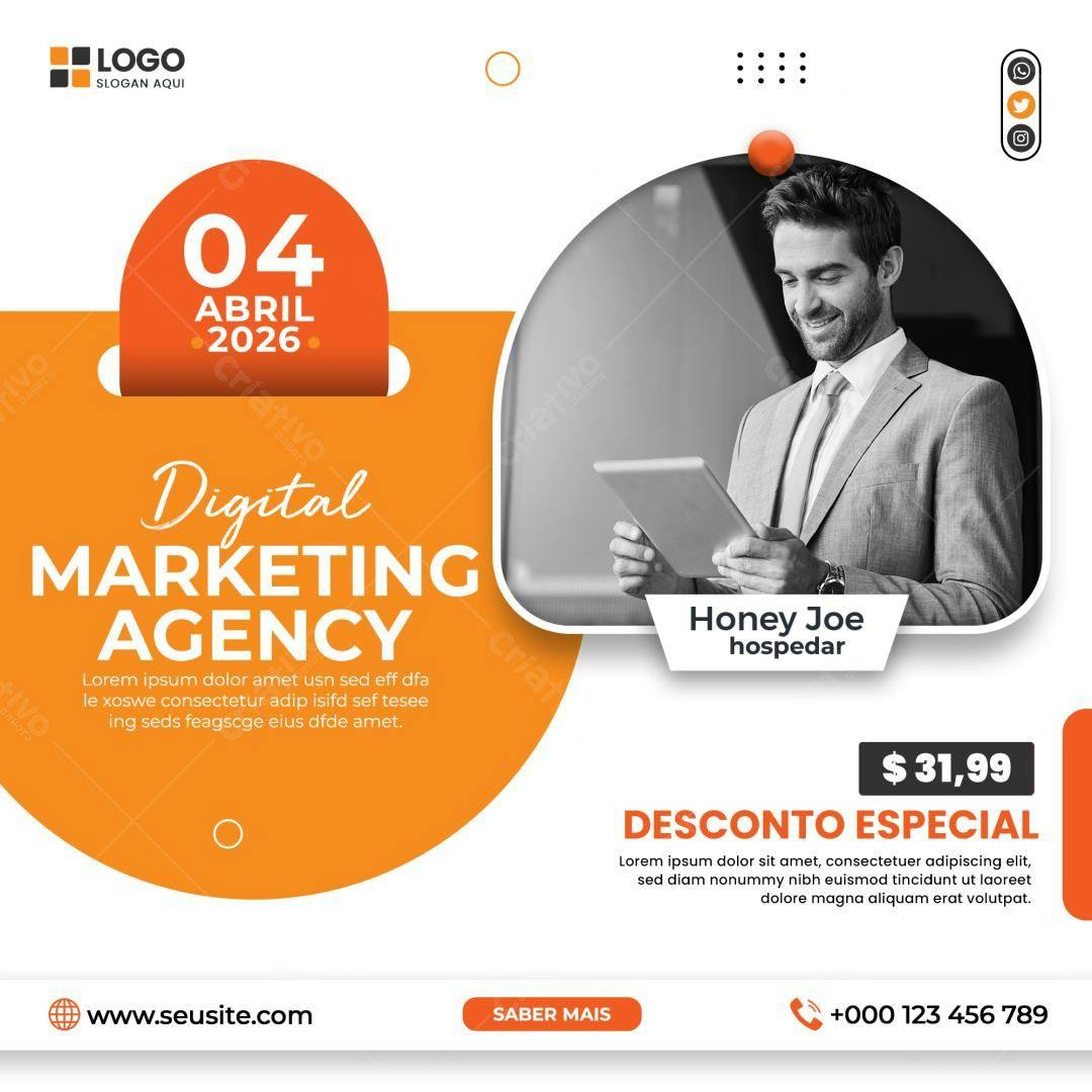 Flyer para Agência de Marketing Digital PSD Editável