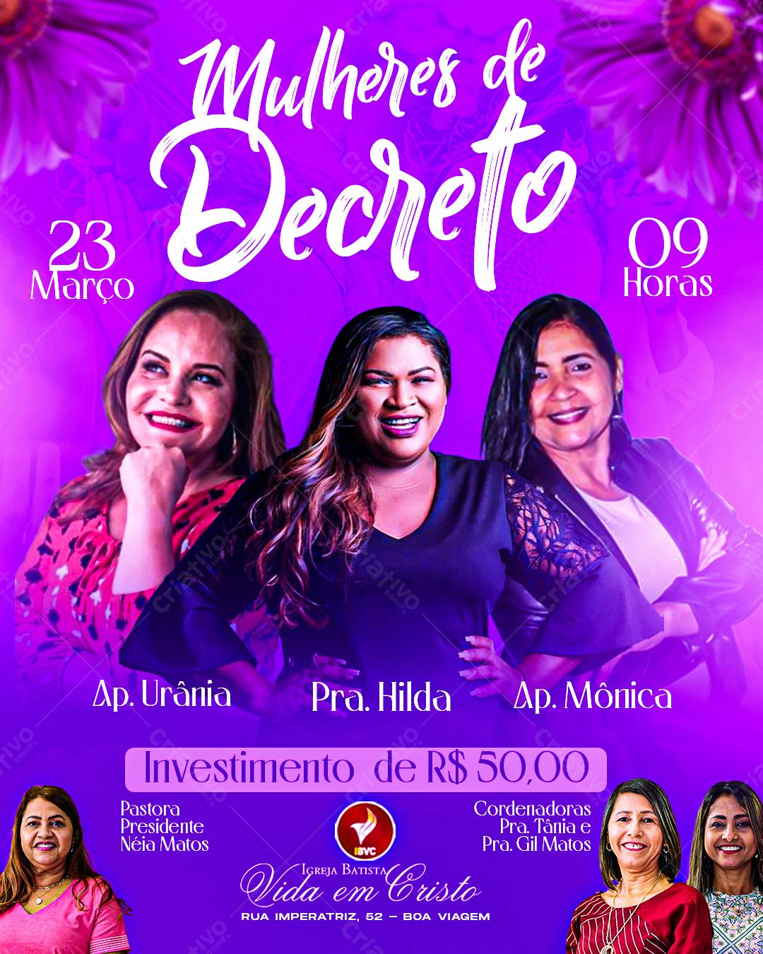 Flyer para Evento Mulheres de Decreto PSD Editável