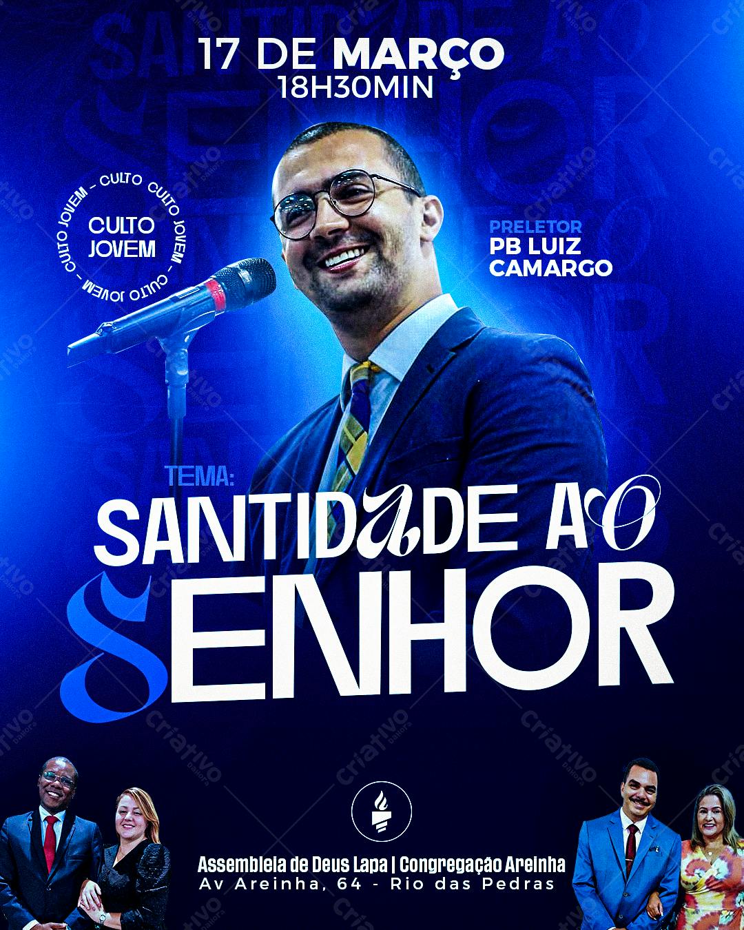Flyer para Culto Jovem PSD Editável
