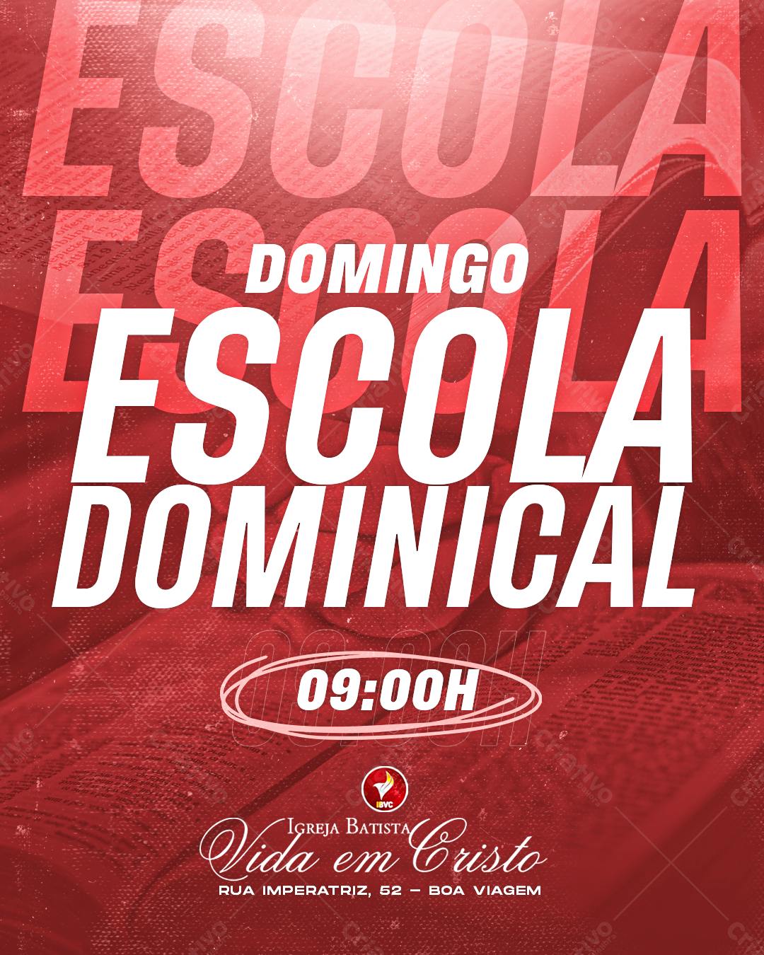 Flyer para Escola Dominical PSD Editável