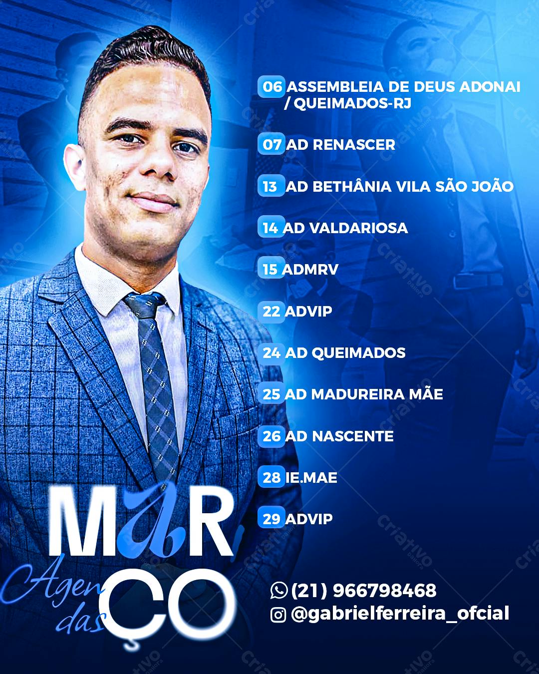Flyer para Evento Religioso Março PSD Editável