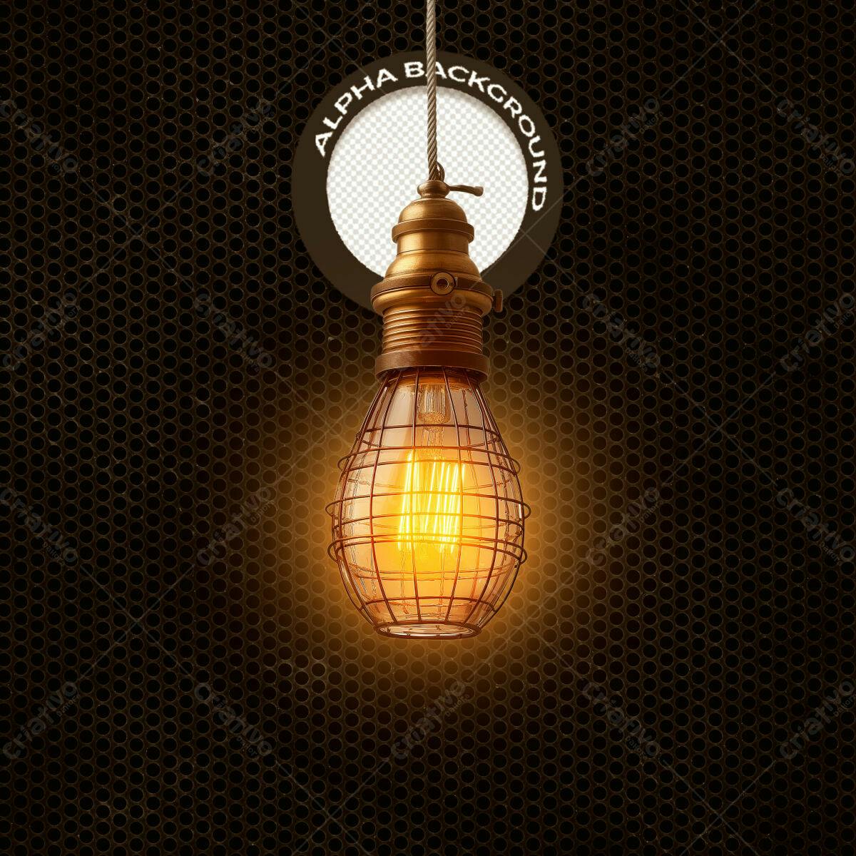 Background com Lâmpada Vintage PSD Editável