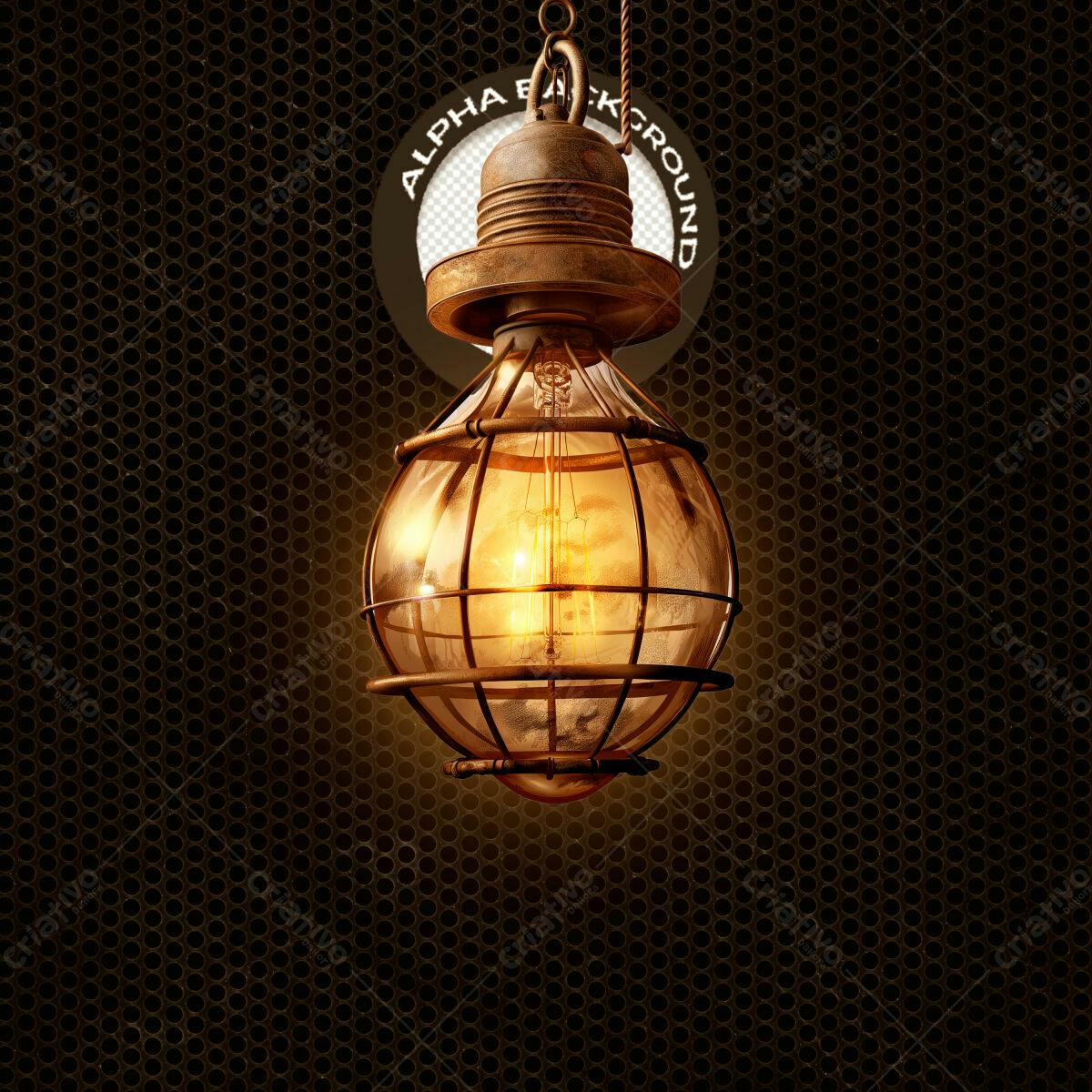 Psd Luminária Industrial Vintage para Design de Interiores PSD Editável
