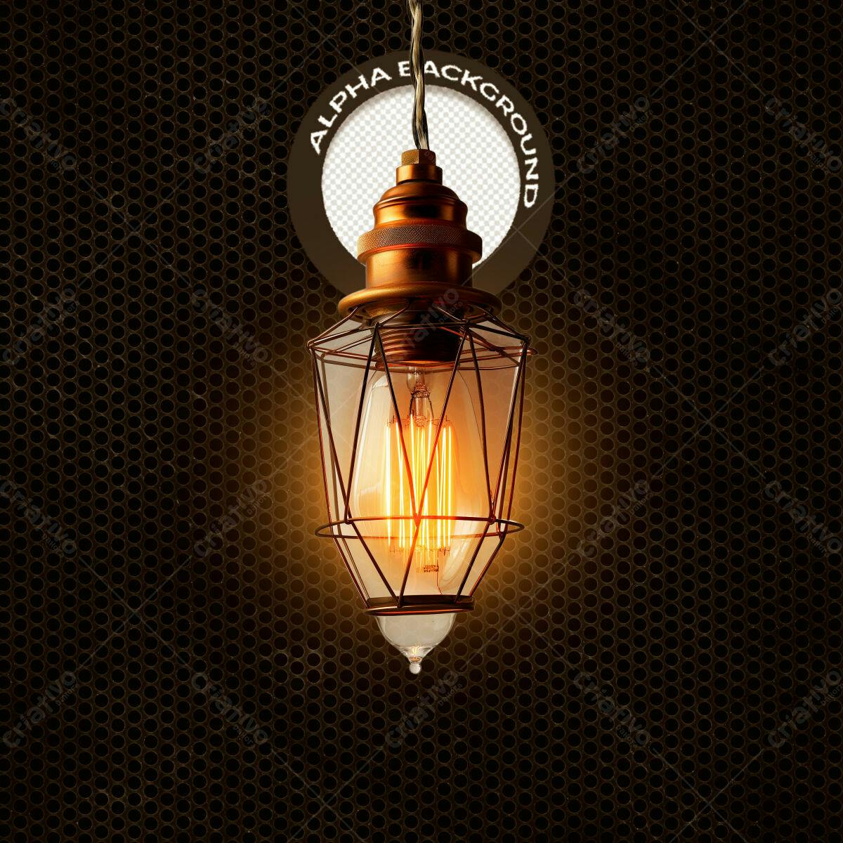 Background com Lâmpada Vintage PSD Editável