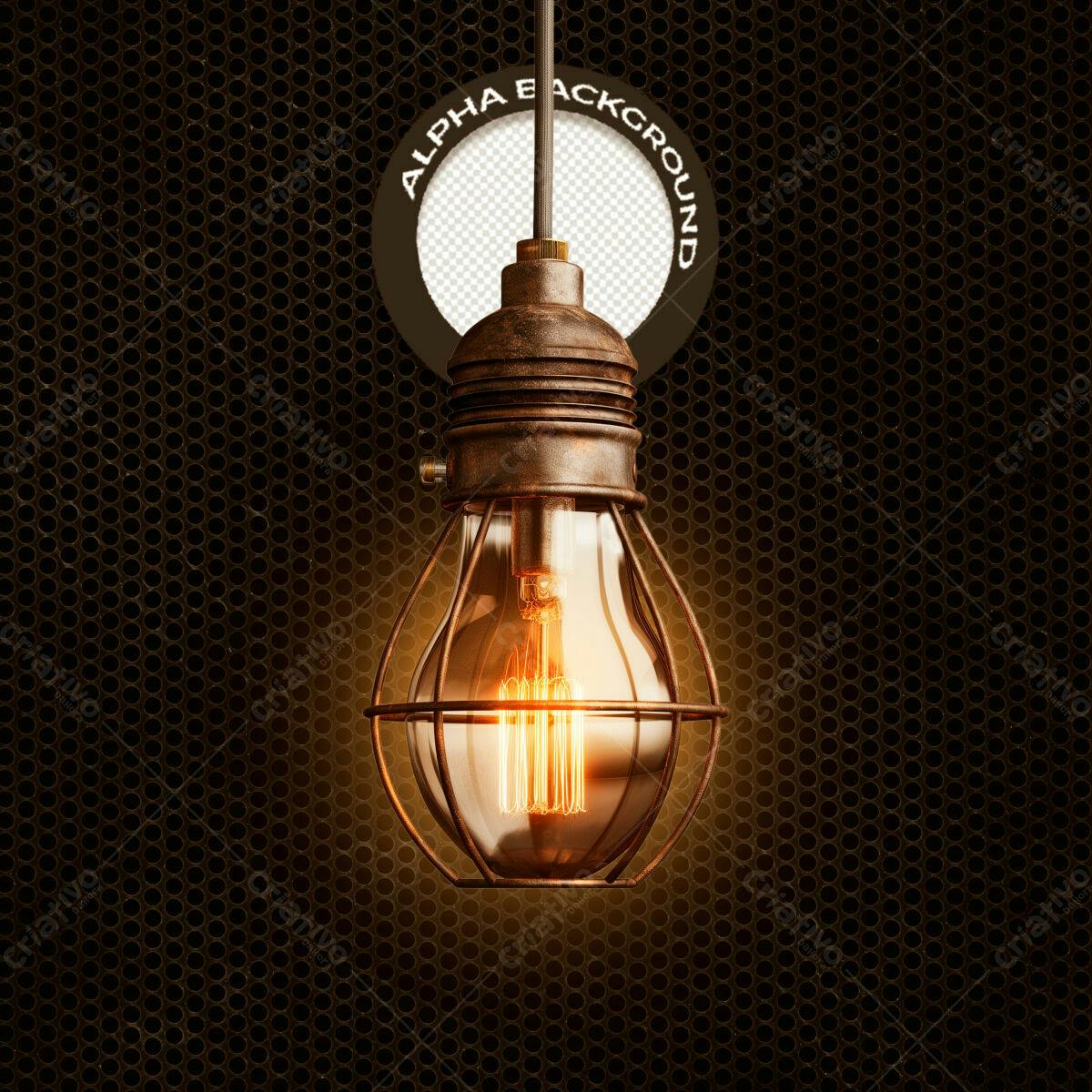 Background com Lâmpada Vintage PSD Editável