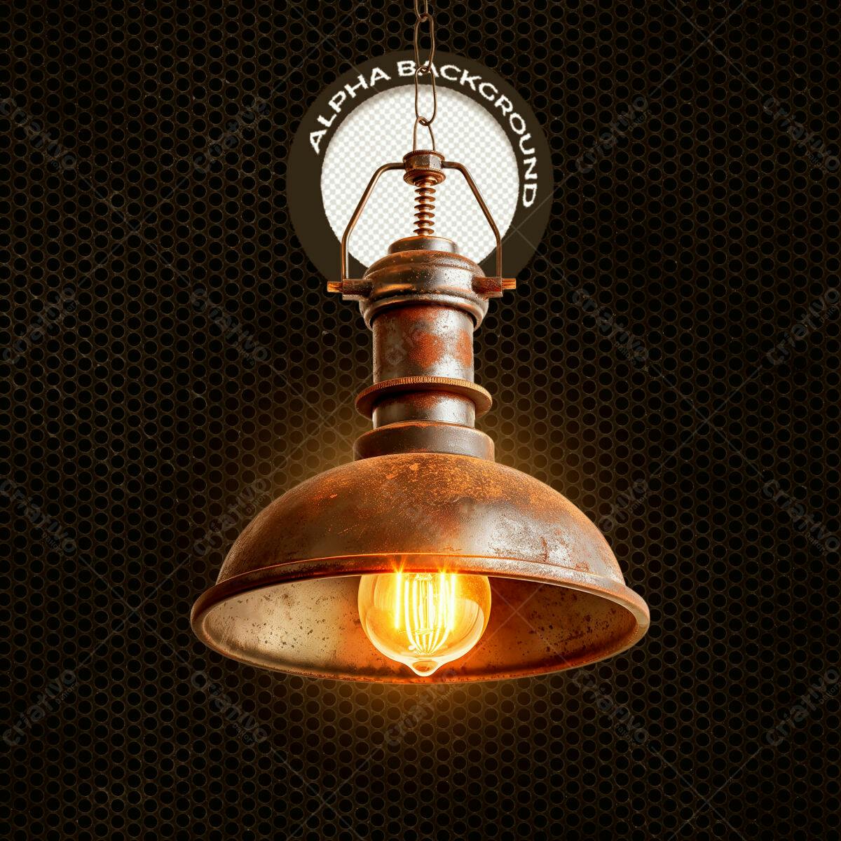 Pendente Industrial Vintage PSD Editável