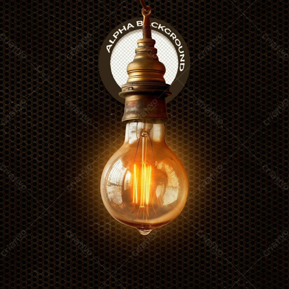 Moldura para Foto com Lâmpada Vintage PSD Editável