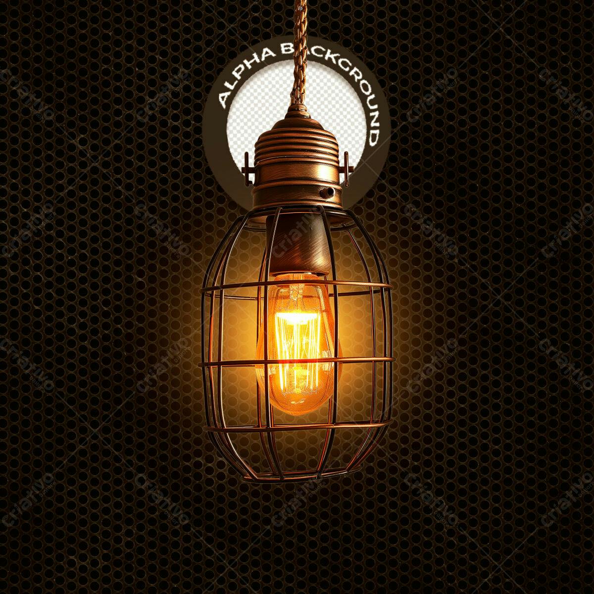Background Industrial com Lâmpada PSD Editável