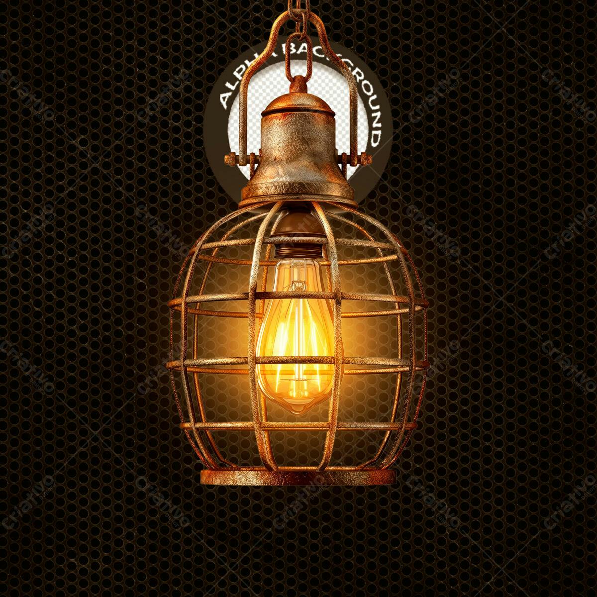 PSD Luminária Vintage para Decoração Industrial PSD Editável
