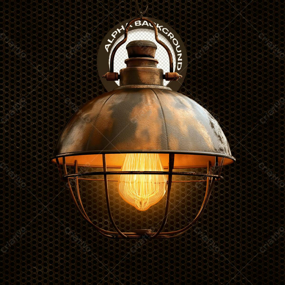 Mockup Luminária Industrial Vintage PSD Editável