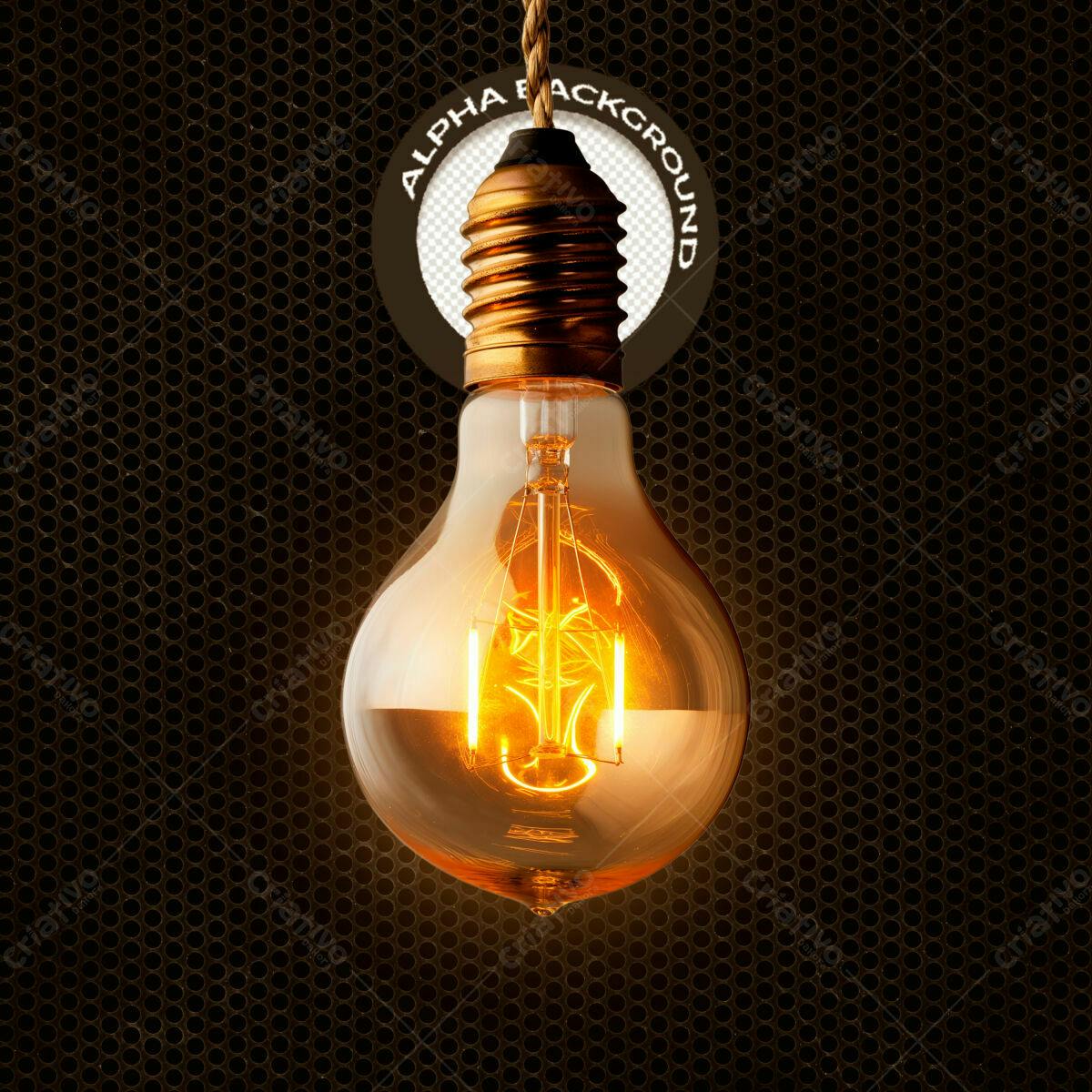 PSD Lâmpada Vintage para Design de Ideias Criativas Editável